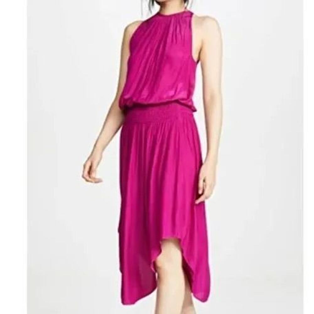 $525 Ramy Brook S Pink Asymmetrical Halter Dress